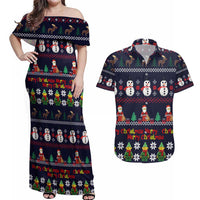 Lego Awesome Christmas Couples Matching Off Shoulder Maxi Dress and Hawaiian Shirt Funny Xmas Holiday Patterns - Wonder Print Shop