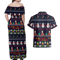 Lego Awesome Christmas Couples Matching Off Shoulder Maxi Dress and Hawaiian Shirt Funny Xmas Holiday Patterns - Wonder Print Shop