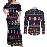 Lego Awesome Christmas Couples Matching Off Shoulder Maxi Dress and Long Sleeve Button Shirt Funny Xmas Holiday Patterns - Wonder Print Shop