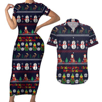 Lego Awesome Christmas Couples Matching Short Sleeve Bodycon Dress and Hawaiian Shirt Funny Xmas Holiday Patterns - Wonder Print Shop