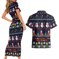 Lego Awesome Christmas Couples Matching Short Sleeve Bodycon Dress and Hawaiian Shirt Funny Xmas Holiday Patterns - Wonder Print Shop