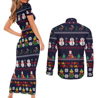 Lego Awesome Christmas Couples Matching Short Sleeve Bodycon Dress and Long Sleeve Button Shirt Funny Xmas Holiday Patterns - Wonder Print Shop