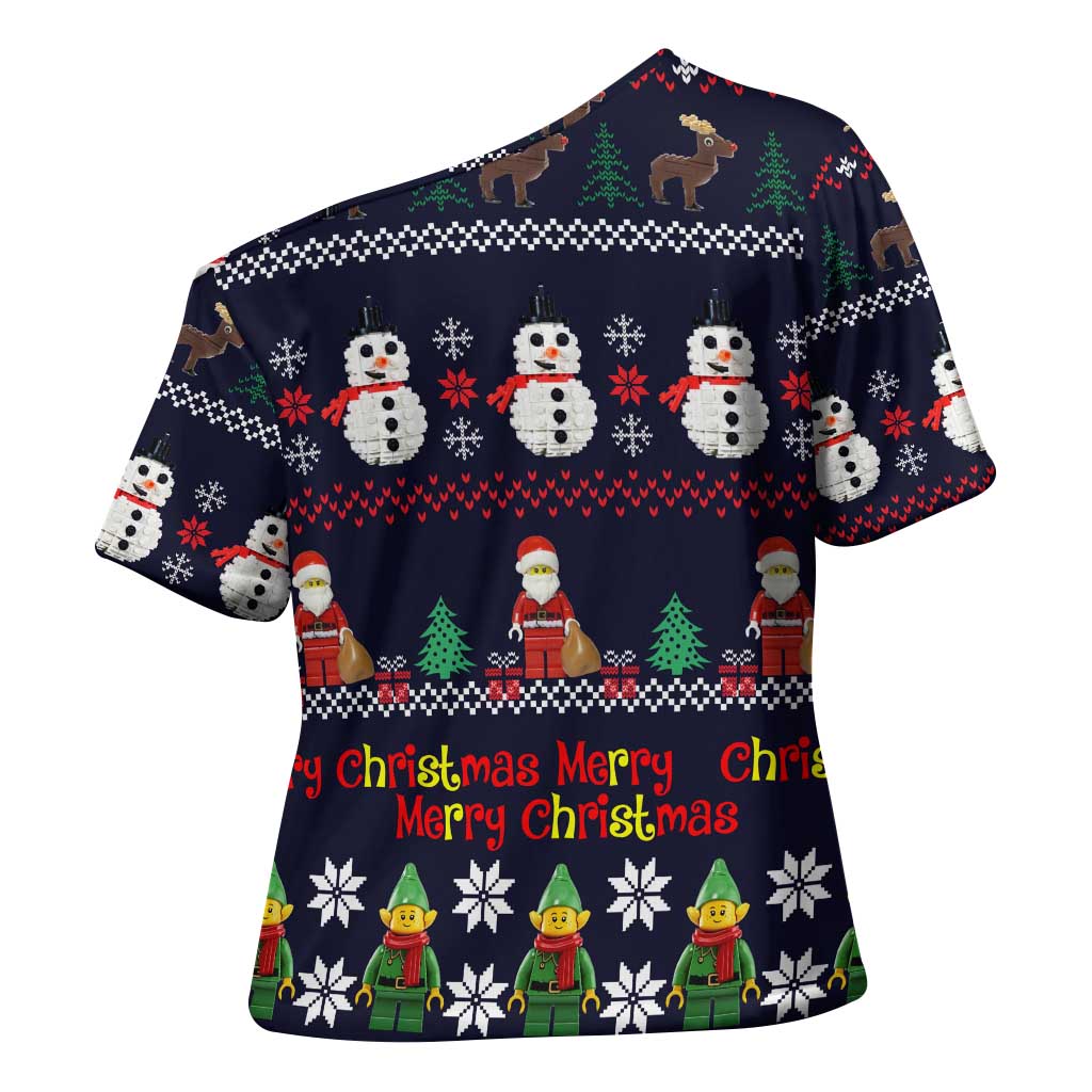 Lego Awesome Christmas Cross Shoulder Shirt Funny Xmas Holiday Patterns - Wonder Print Shop
