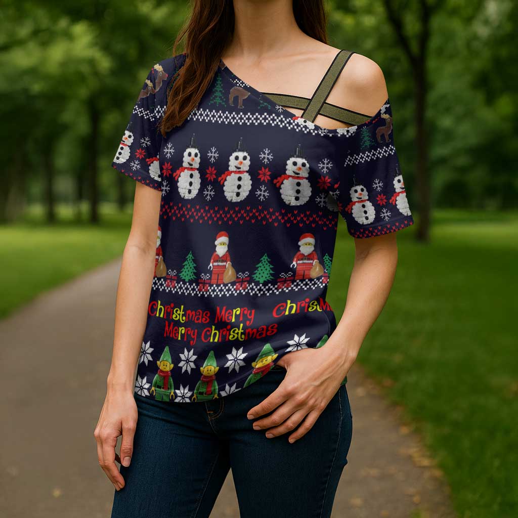 Lego Awesome Christmas Cross Shoulder Shirt Funny Xmas Holiday Patterns - Wonder Print Shop