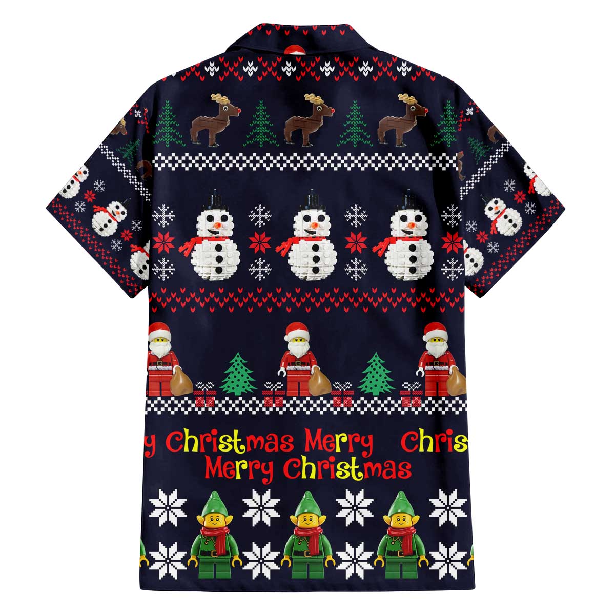 Lego Awesome Christmas Family Matching Off The Shoulder Long Sleeve Dress and Hawaiian Shirt Funny Xmas Holiday Patterns - Wonder Print Shop