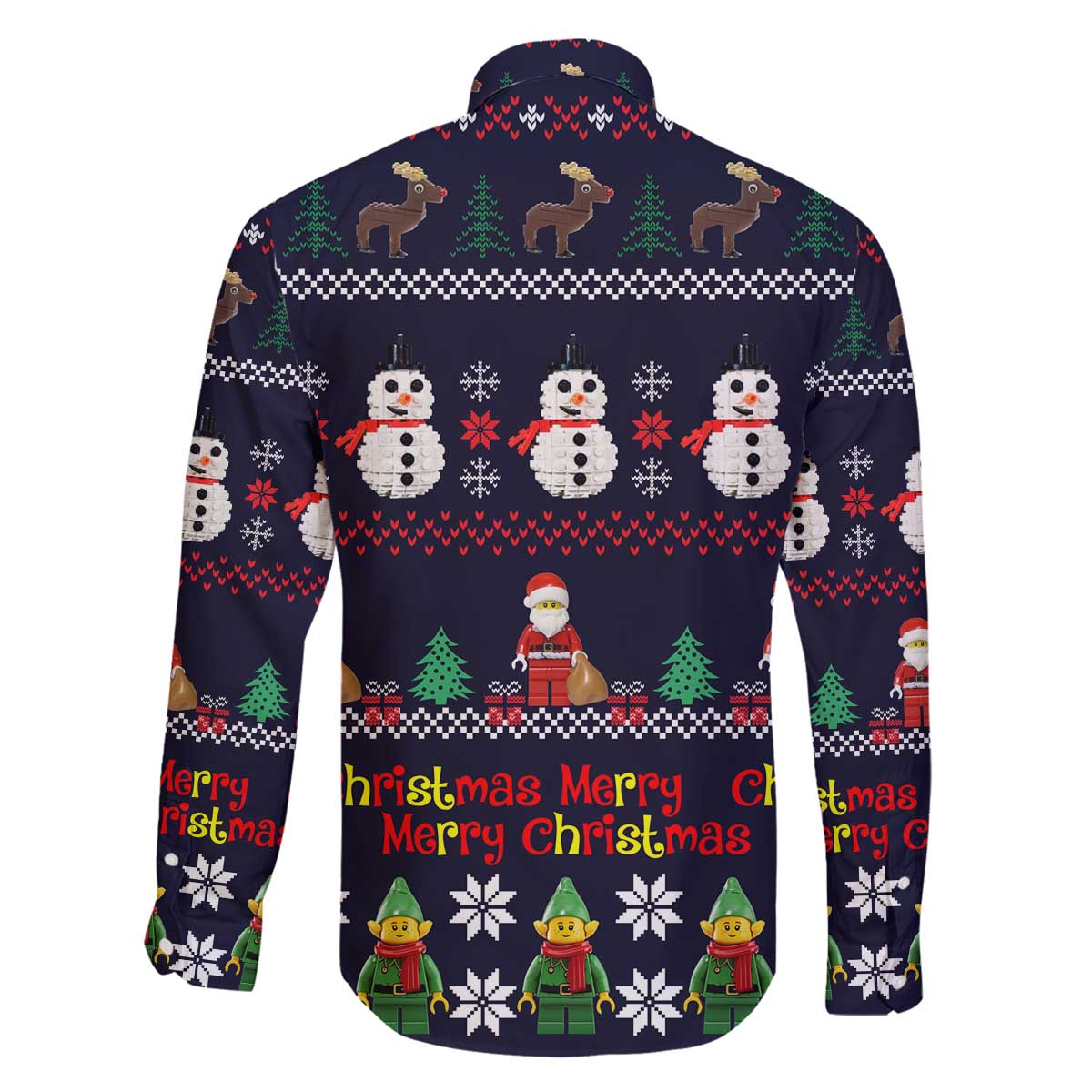 Lego Awesome Christmas Family Matching Off The Shoulder Long Sleeve Dress and Hawaiian Shirt Funny Xmas Holiday Patterns - Wonder Print Shop