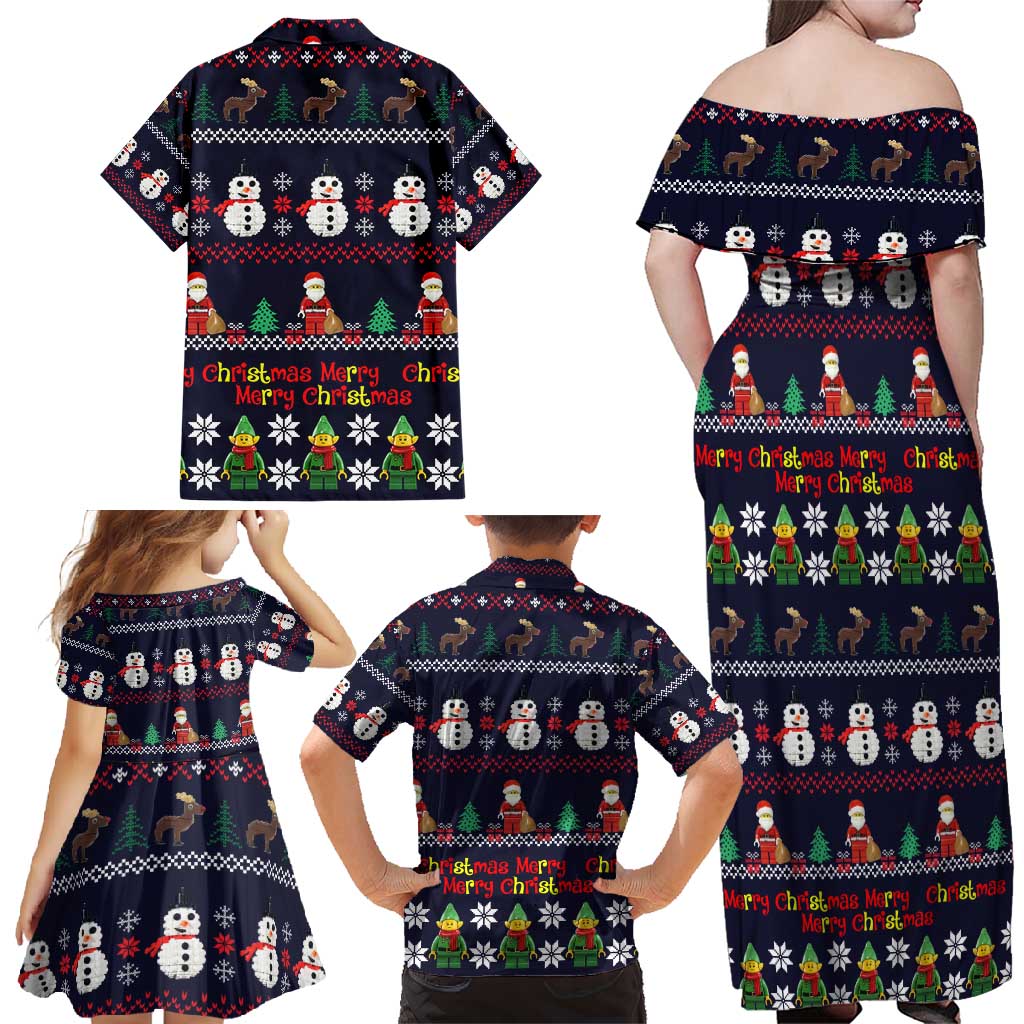 Lego Awesome Christmas Family Matching Off Shoulder Maxi Dress and Hawaiian Shirt Funny Xmas Holiday Patterns - Wonder Print Shop