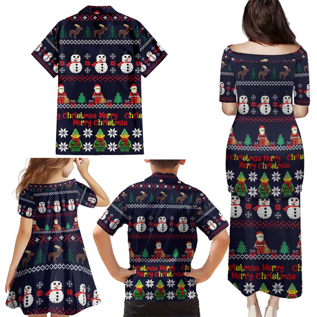 Lego Awesome Christmas Family Matching Puletasi and Hawaiian Shirt Funny Xmas Holiday Patterns - Wonder Print Shop