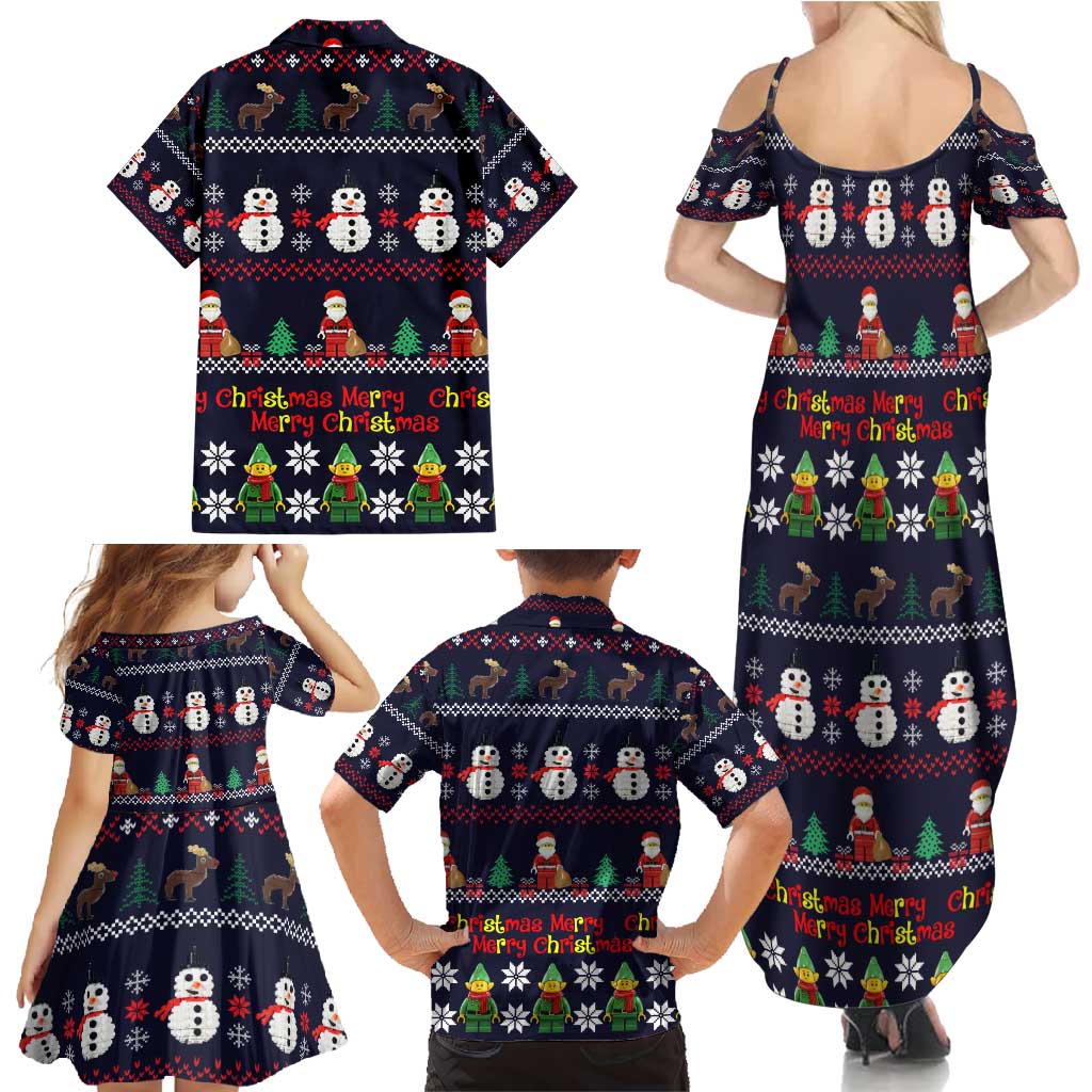 Lego Awesome Christmas Family Matching Summer Maxi Dress and Hawaiian Shirt Funny Xmas Holiday Patterns - Wonder Print Shop
