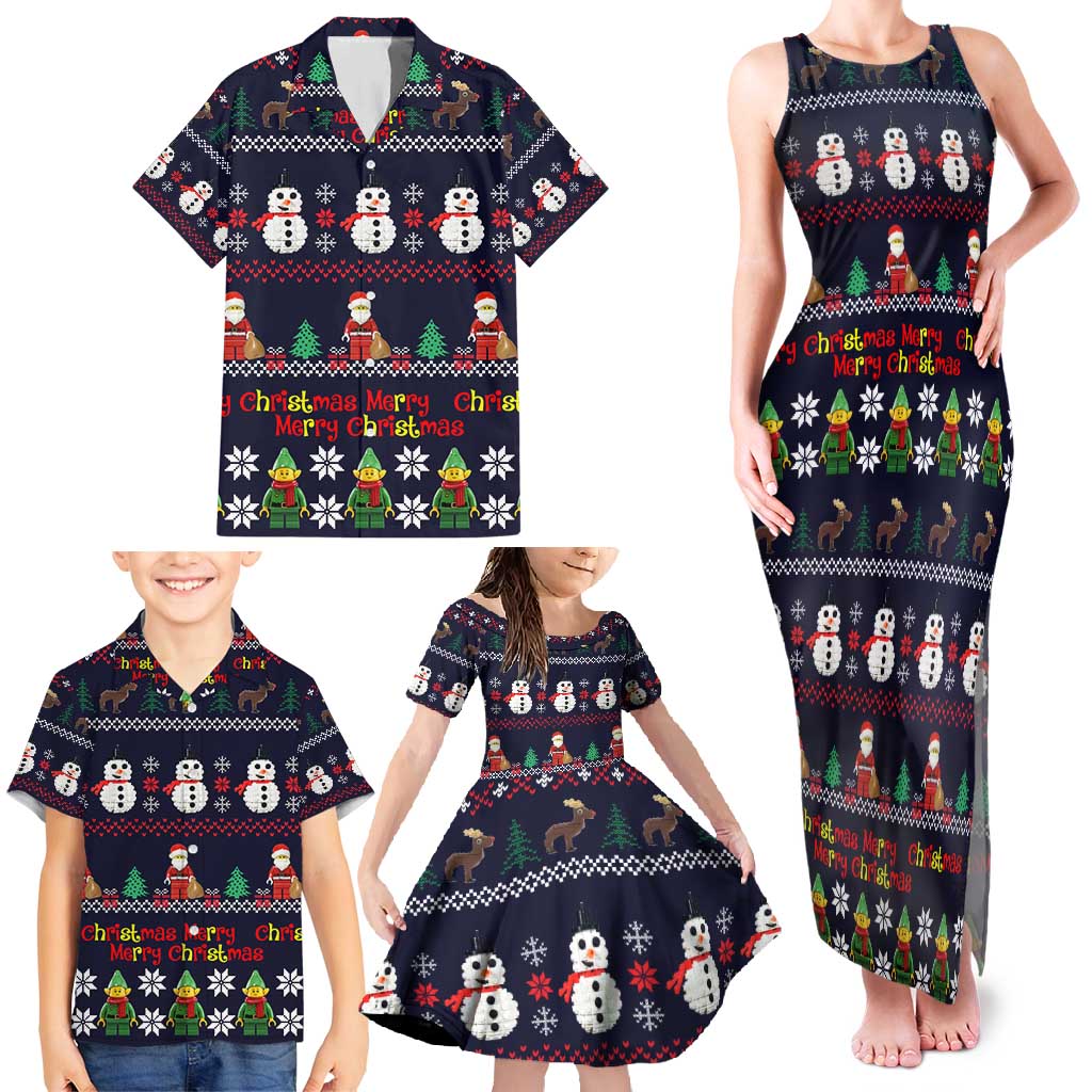 Lego Awesome Christmas Family Matching Tank Maxi Dress and Hawaiian Shirt Funny Xmas Holiday Patterns - Wonder Print Shop