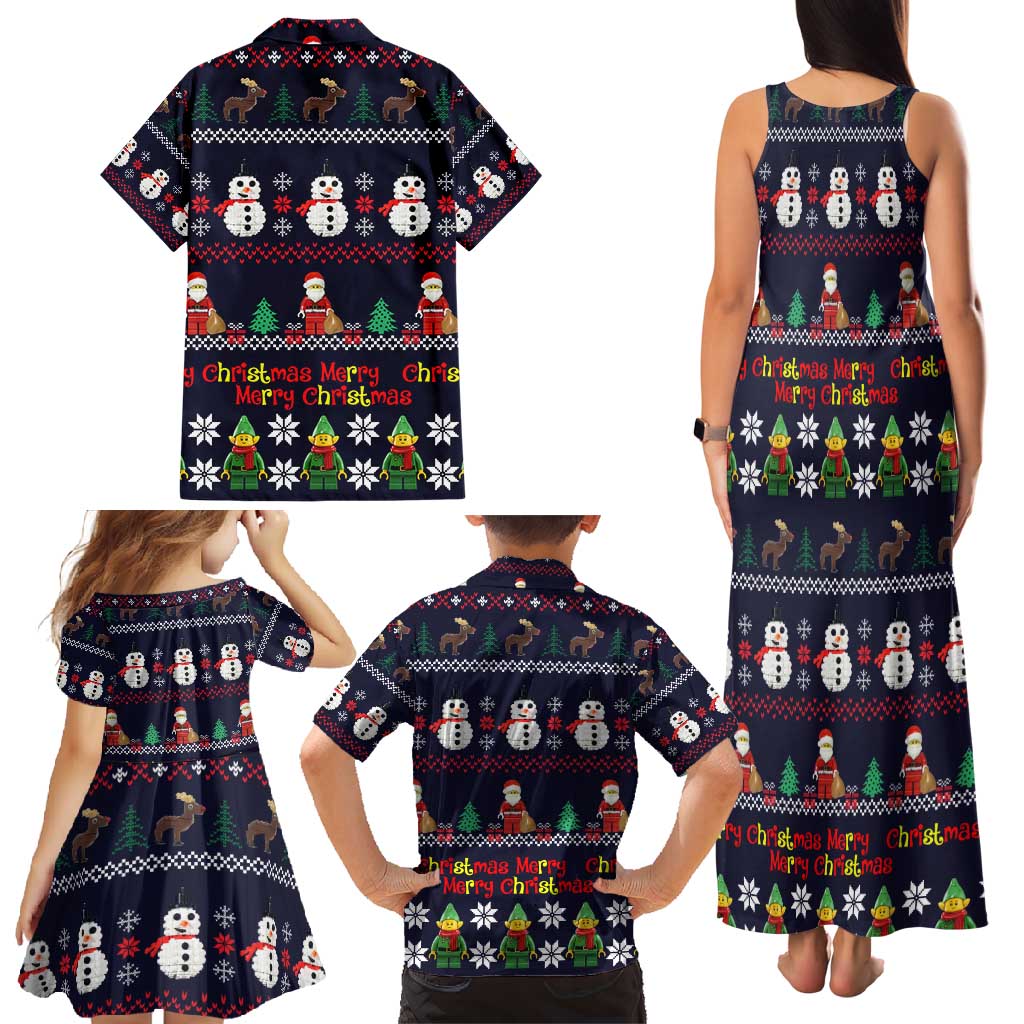 Lego Awesome Christmas Family Matching Tank Maxi Dress and Hawaiian Shirt Funny Xmas Holiday Patterns - Wonder Print Shop
