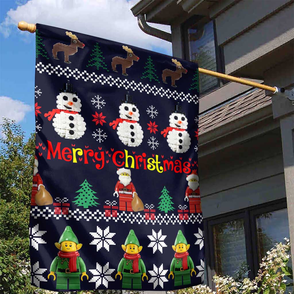 Lego Awesome Christmas Garden Flag Funny Xmas Holiday Patterns - Wonder Print Shop