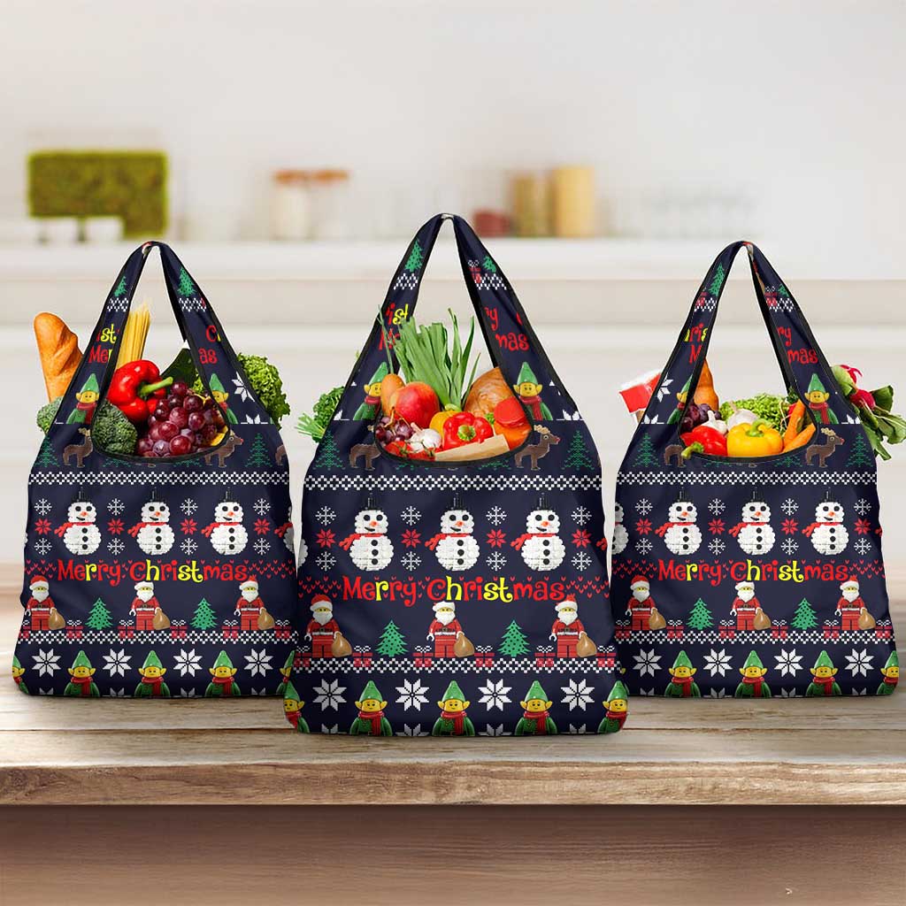 Lego Awesome Christmas Grocery Bag Funny Xmas Holiday Patterns - Wonder Print Shop