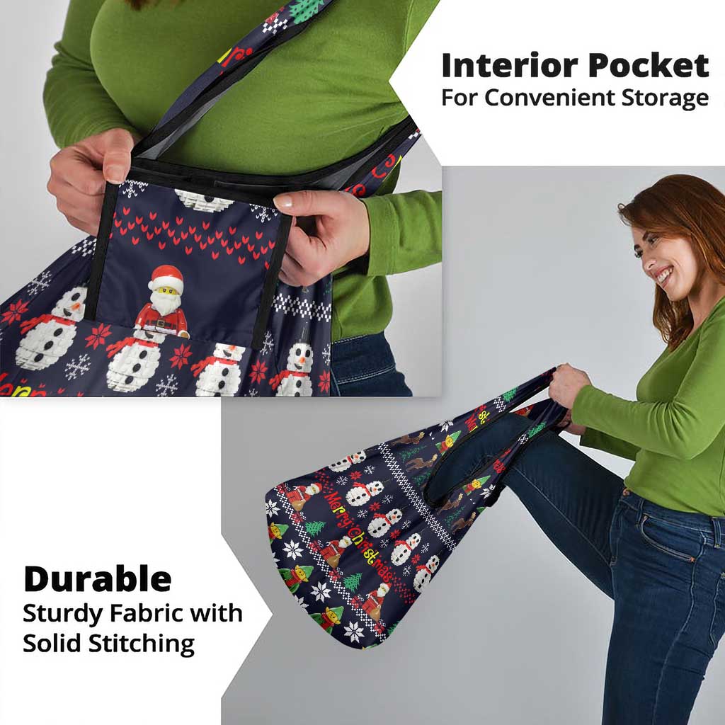 Lego Awesome Christmas Grocery Bag Funny Xmas Holiday Patterns - Wonder Print Shop