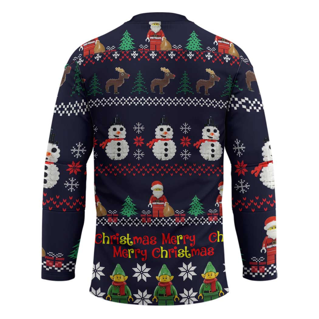 Lego Awesome Christmas Hockey Jersey Funny Xmas Holiday Patterns - Wonder Print Shop