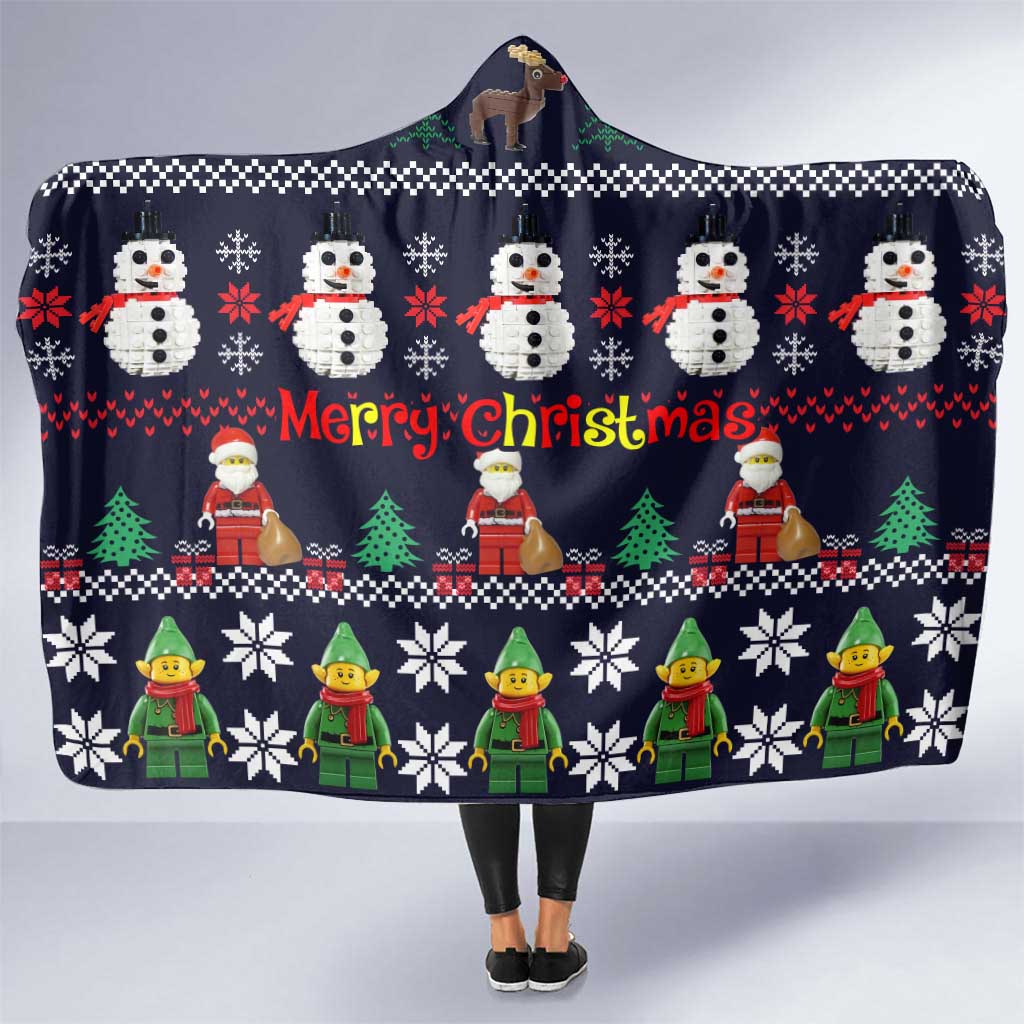 Lego Awesome Christmas Hooded Blanket Funny Xmas Holiday Patterns - Wonder Print Shop