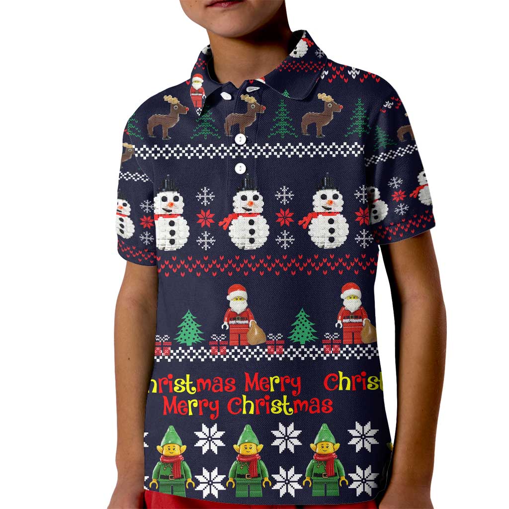Lego Awesome Christmas Kid Polo Shirt Funny Xmas Holiday Patterns - Wonder Print Shop