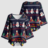 Lego Awesome Christmas Kimono Sleeve Blouse Funny Xmas Holiday Patterns - Wonder Print Shop