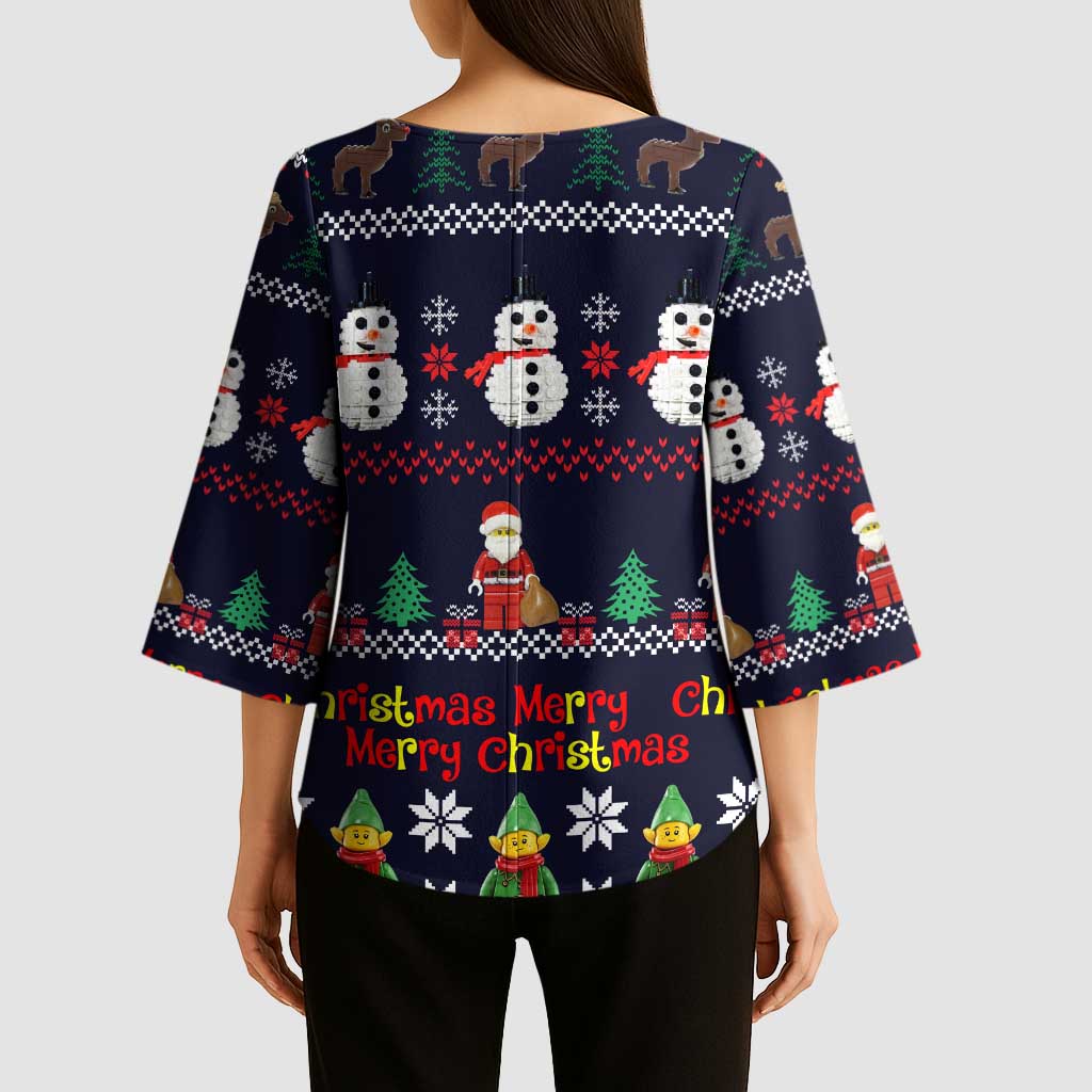 Lego Awesome Christmas Kimono Sleeve Blouse Funny Xmas Holiday Patterns - Wonder Print Shop
