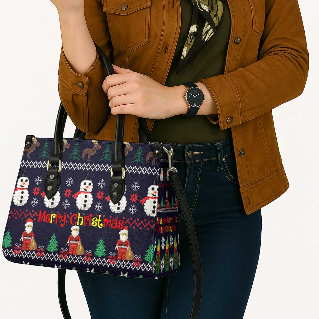 Lego Awesome Christmas Leather Bag Funny Xmas Holiday Patterns - Wonder Print Shop