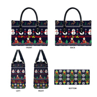 Lego Awesome Christmas Leather Bag Funny Xmas Holiday Patterns - Wonder Print Shop