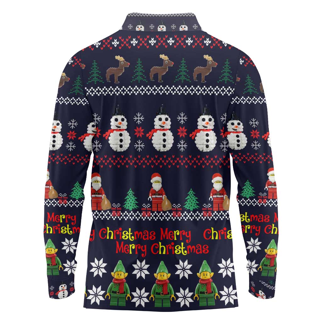Lego Awesome Christmas Long Sleeve Polo Shirt Funny Xmas Holiday Patterns - Wonder Print Shop