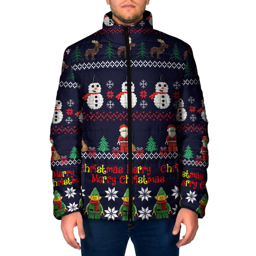 Lego Awesome Christmas Padded Jacket Funny Xmas Holiday Patterns - Wonder Print Shop