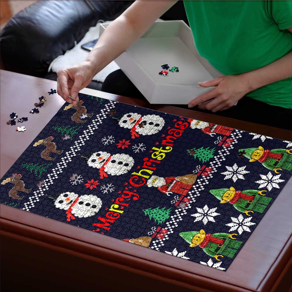 Lego Awesome Christmas Puzzle Funny Xmas Holiday Patterns - Wonder Print Shop