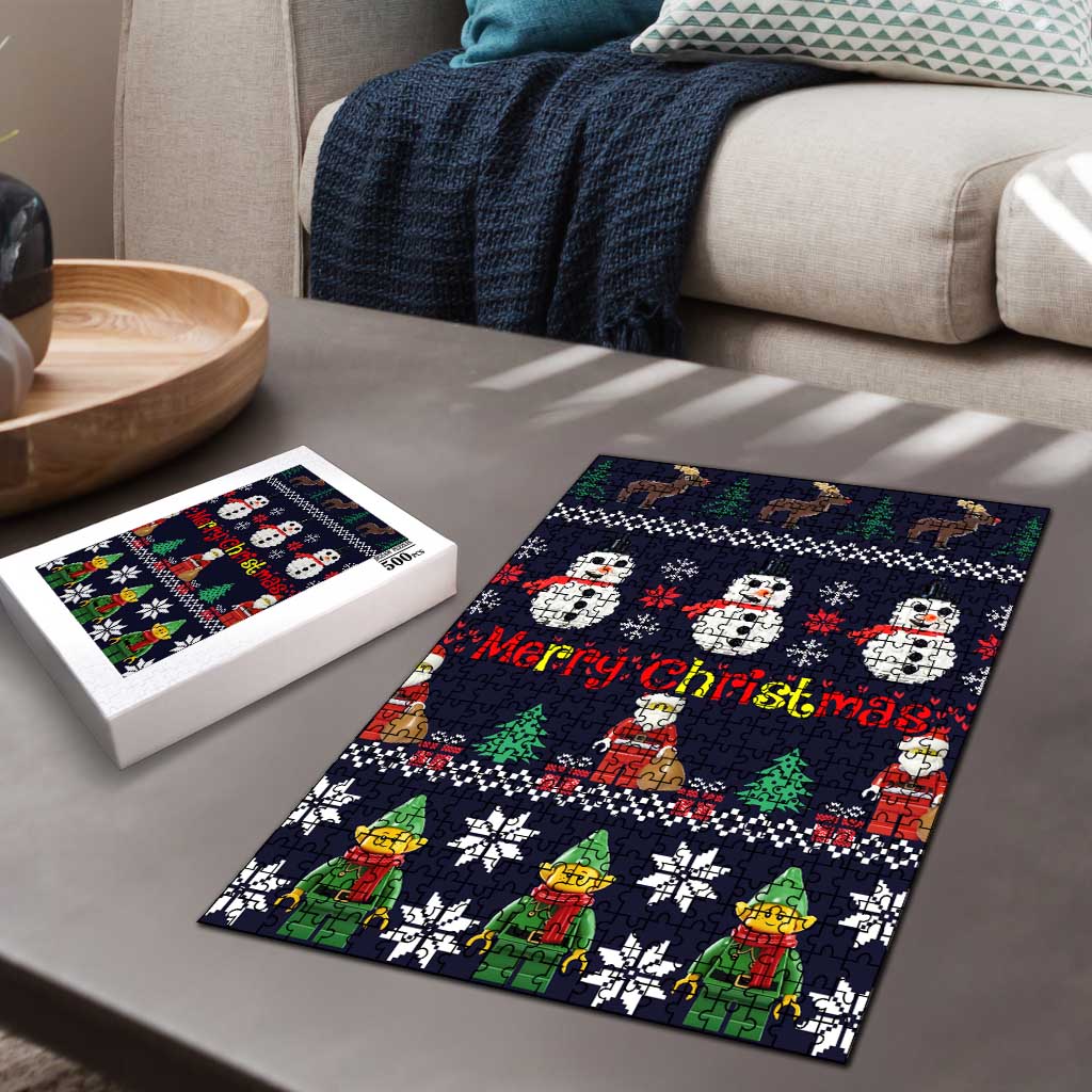 Lego Awesome Christmas Puzzle Funny Xmas Holiday Patterns - Wonder Print Shop