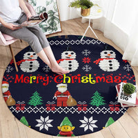 Lego Awesome Christmas Round Carpet Funny Xmas Holiday Patterns - Wonder Print Shop