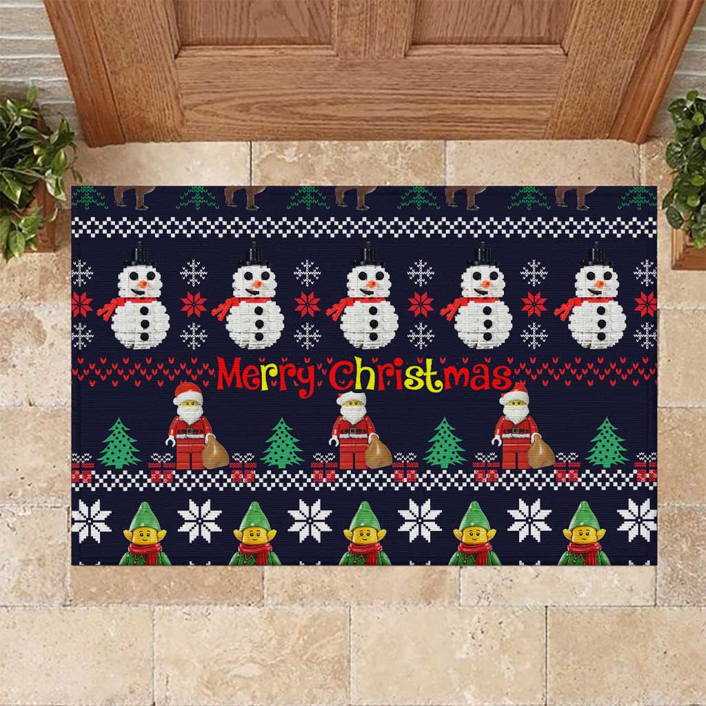 Lego Awesome Christmas Rubber Doormat Funny Xmas Holiday Patterns - Wonder Print Shop