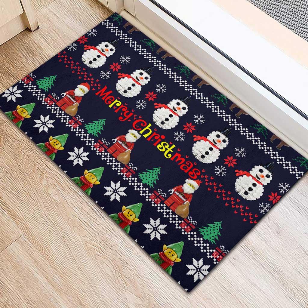 Lego Awesome Christmas Rubber Doormat Funny Xmas Holiday Patterns - Wonder Print Shop