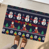 Lego Awesome Christmas Rubber Doormat Funny Xmas Holiday Patterns - Wonder Print Shop