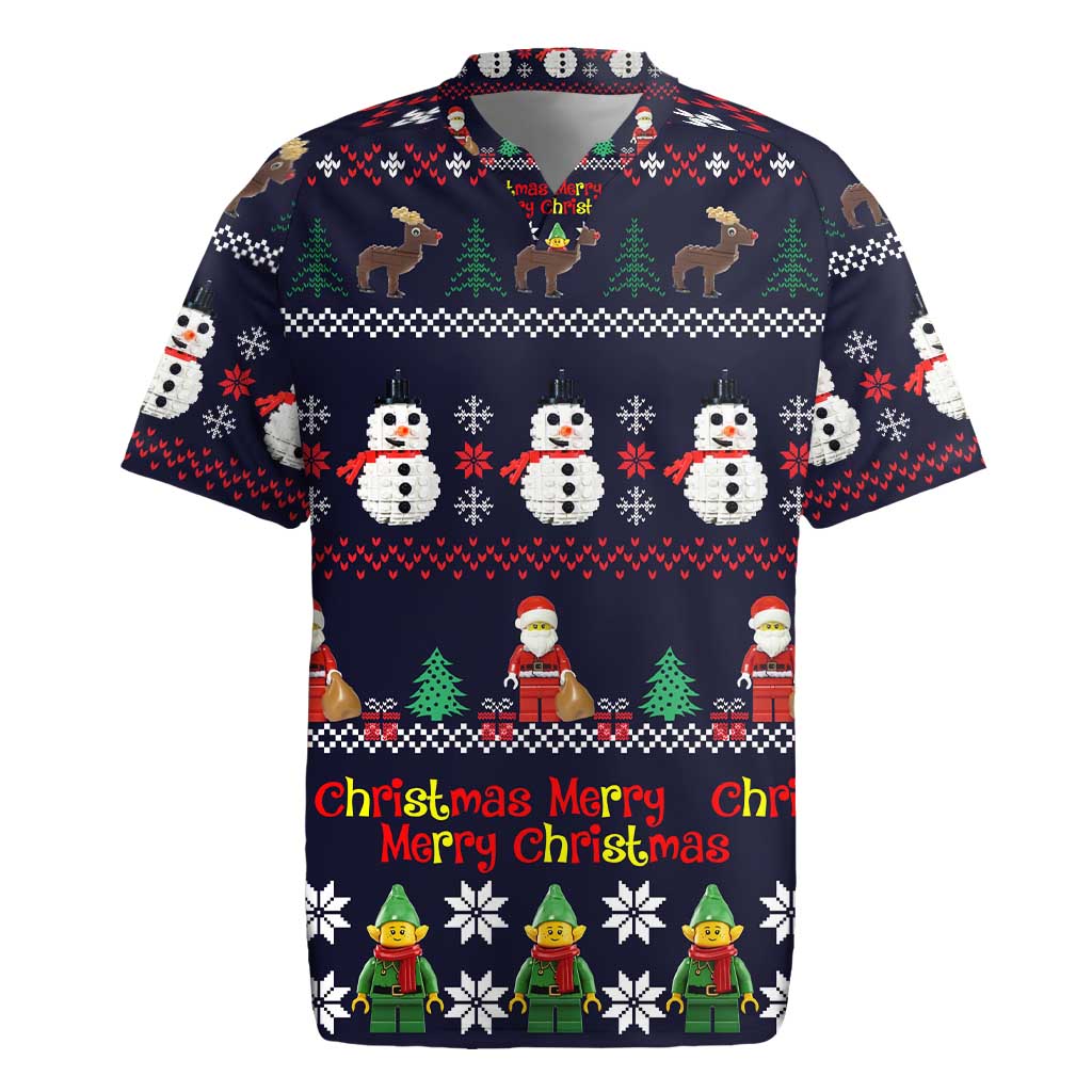Lego Awesome Christmas Rugby Jersey Funny Xmas Holiday Patterns - Wonder Print Shop