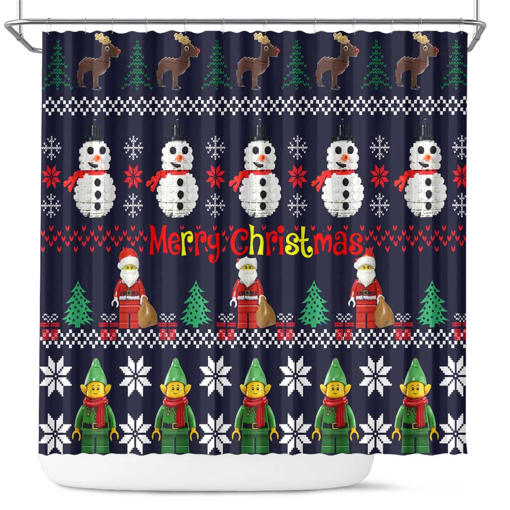 Lego Awesome Christmas Shower Curtain Funny Xmas Holiday Patterns - Wonder Print Shop