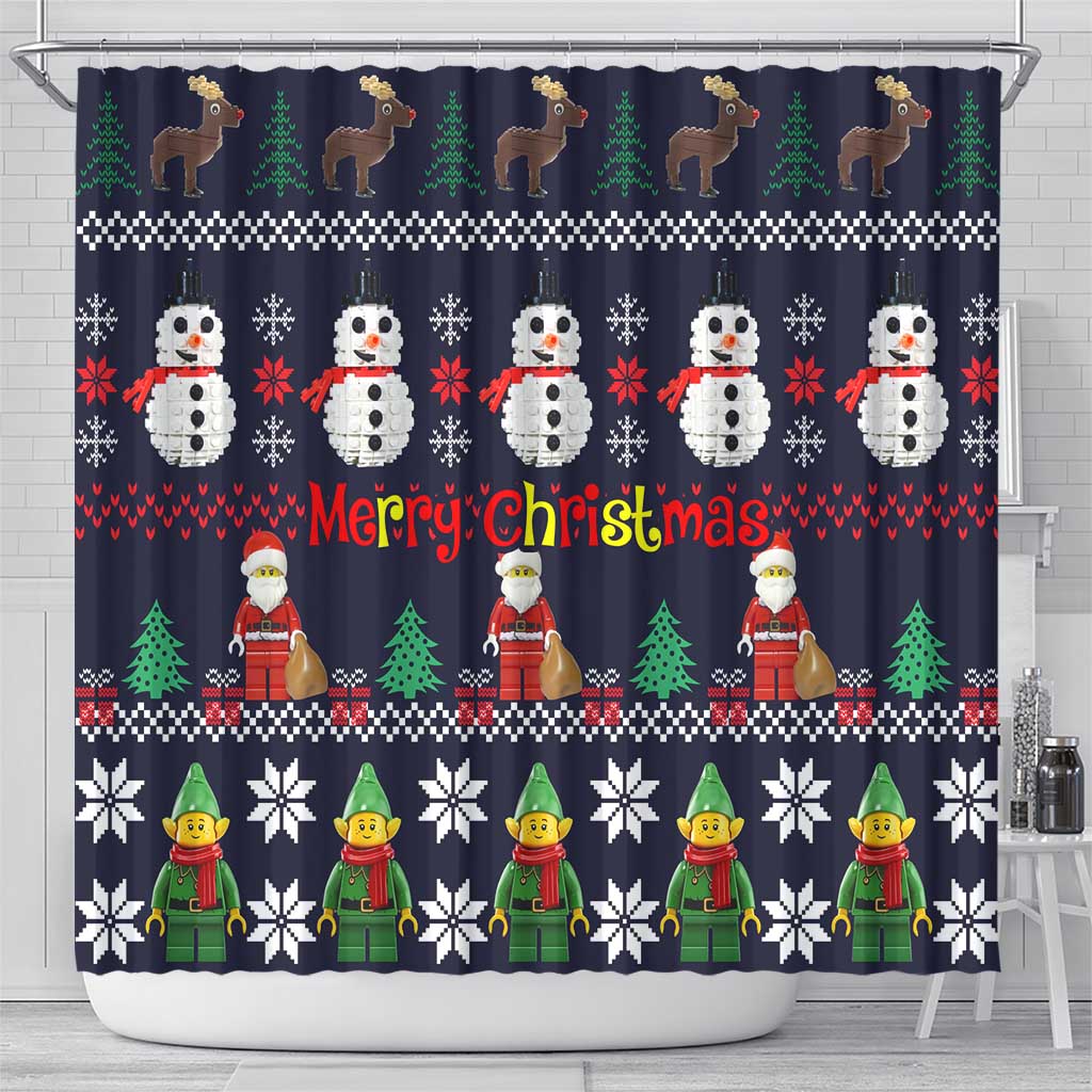 Lego Awesome Christmas Shower Curtain Funny Xmas Holiday Patterns - Wonder Print Shop