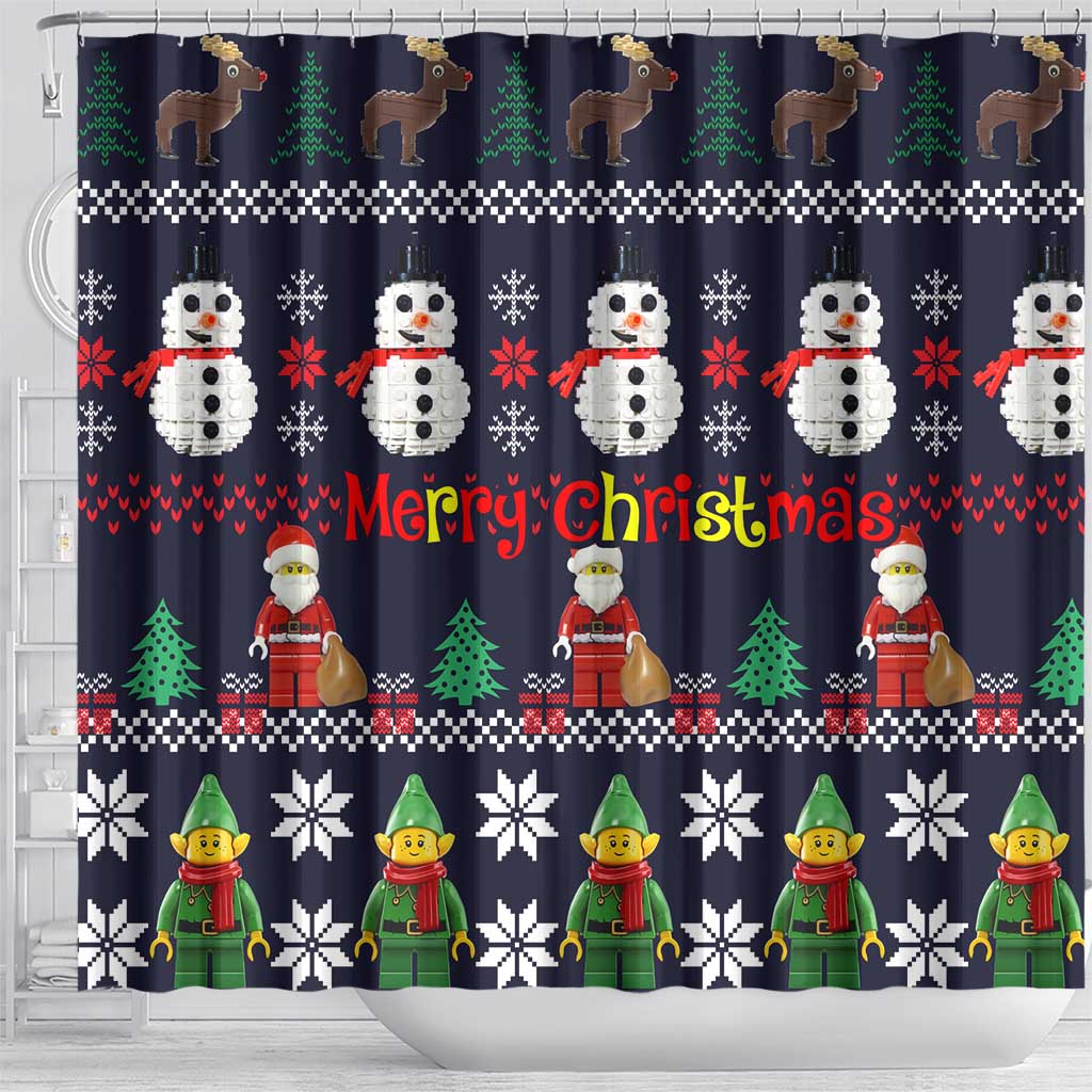 Lego Awesome Christmas Shower Curtain Funny Xmas Holiday Patterns - Wonder Print Shop