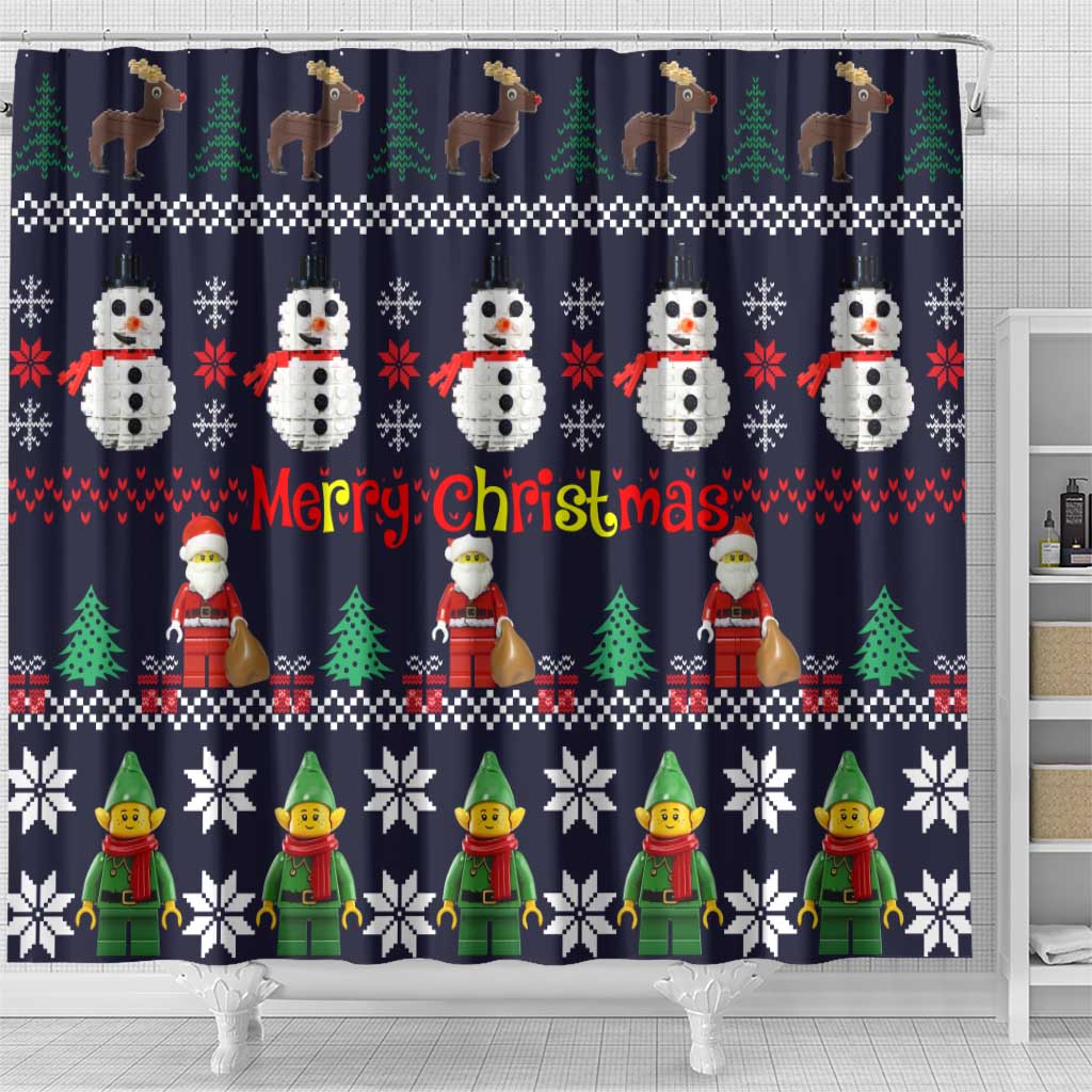 Lego Awesome Christmas Shower Curtain Funny Xmas Holiday Patterns - Wonder Print Shop