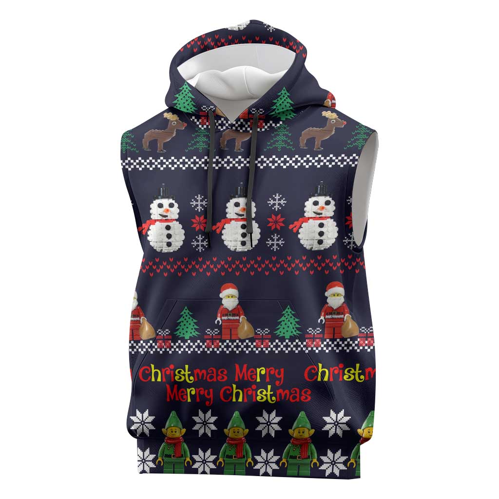 Lego Awesome Christmas Sleeveless Hoodie Funny Xmas Holiday Patterns - Wonder Print Shop