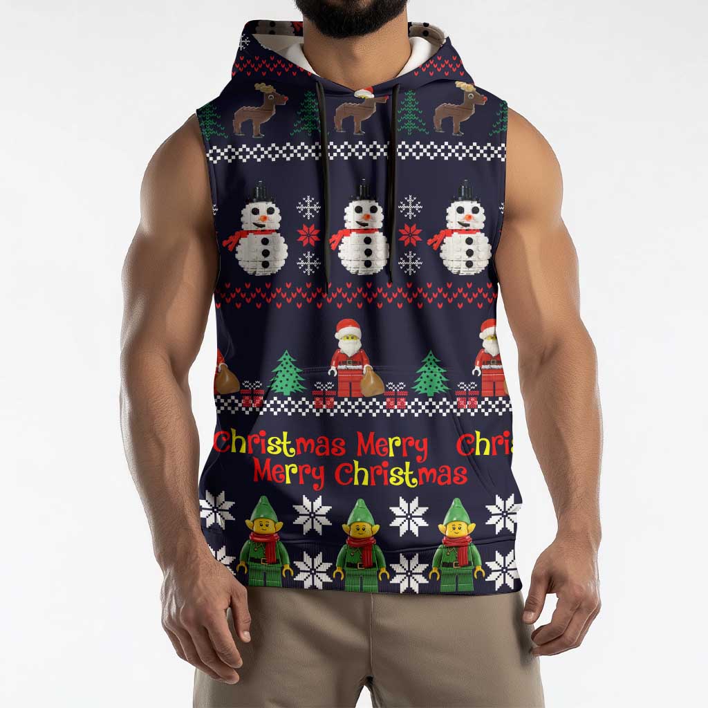 Lego Awesome Christmas Sleeveless Hoodie Funny Xmas Holiday Patterns - Wonder Print Shop