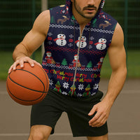 Lego Awesome Christmas Sleeveless Zip Hoodie Funny Xmas Holiday Patterns - Wonder Print Shop