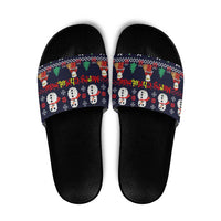 Lego Awesome Christmas Slide Sandals Funny Xmas Holiday Patterns - Wonder Print Shop