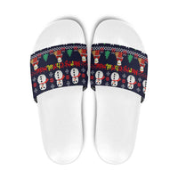 Lego Awesome Christmas Slide Sandals Funny Xmas Holiday Patterns - Wonder Print Shop