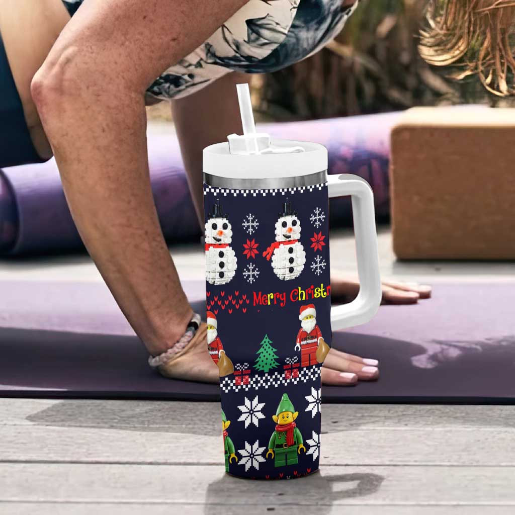 Lego Awesome Christmas Tumbler With Handle Funny Xmas Holiday Patterns - Wonder Print Shop