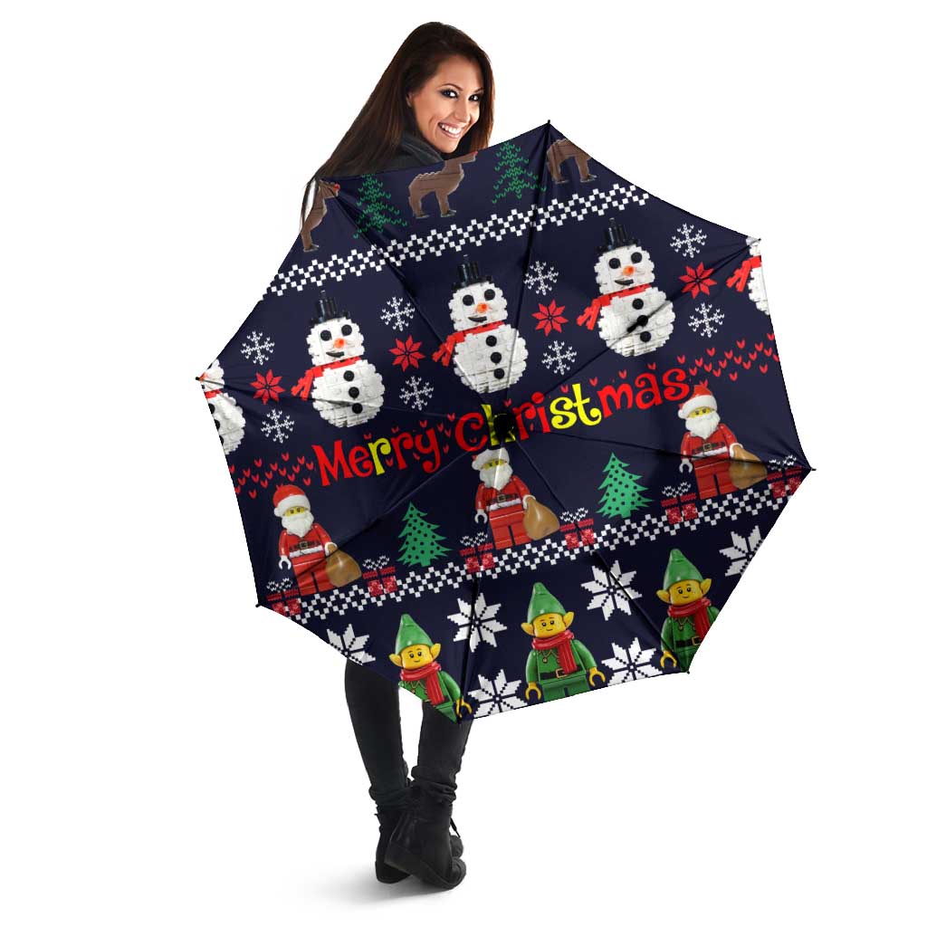 Lego Awesome Christmas Umbrella Funny Xmas Holiday Patterns - Wonder Print Shop