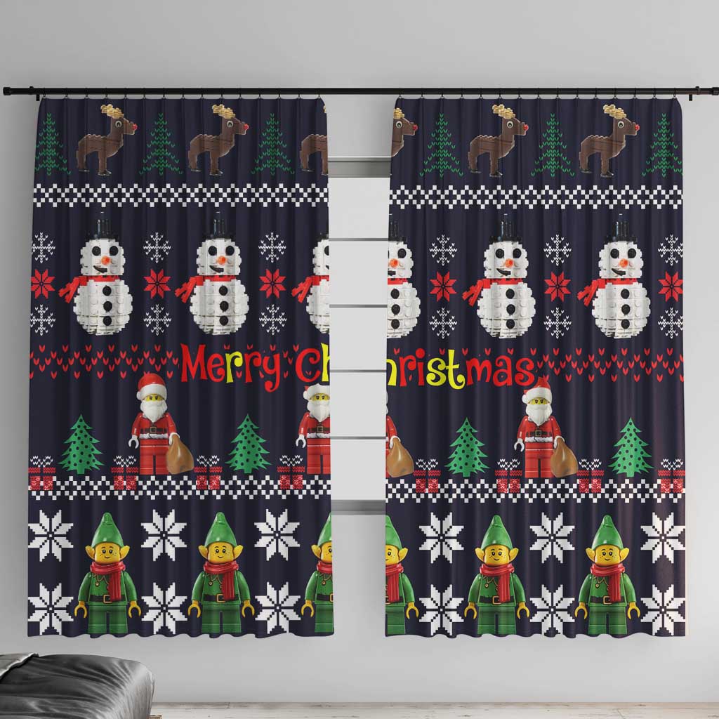 Lego Awesome Christmas Window Curtain Funny Xmas Holiday Patterns - Wonder Print Shop