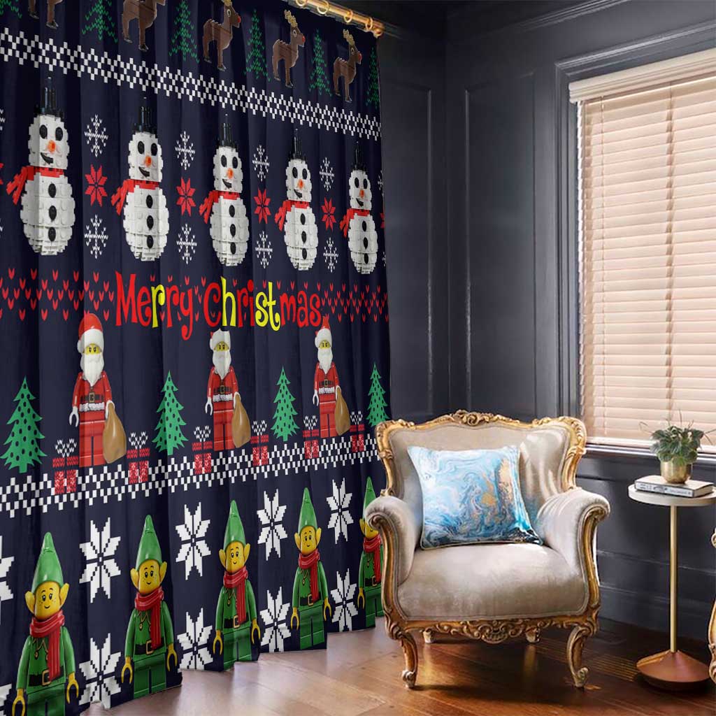 Lego Awesome Christmas Window Curtain Funny Xmas Holiday Patterns - Wonder Print Shop