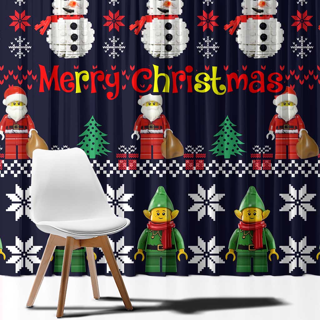 Lego Awesome Christmas Window Curtain Funny Xmas Holiday Patterns - Wonder Print Shop