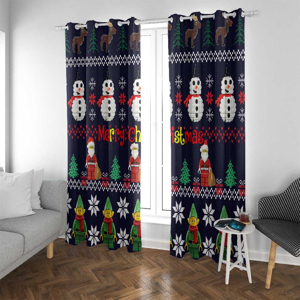 Lego Awesome Christmas Window Curtain Funny Xmas Holiday Patterns - Wonder Print Shop