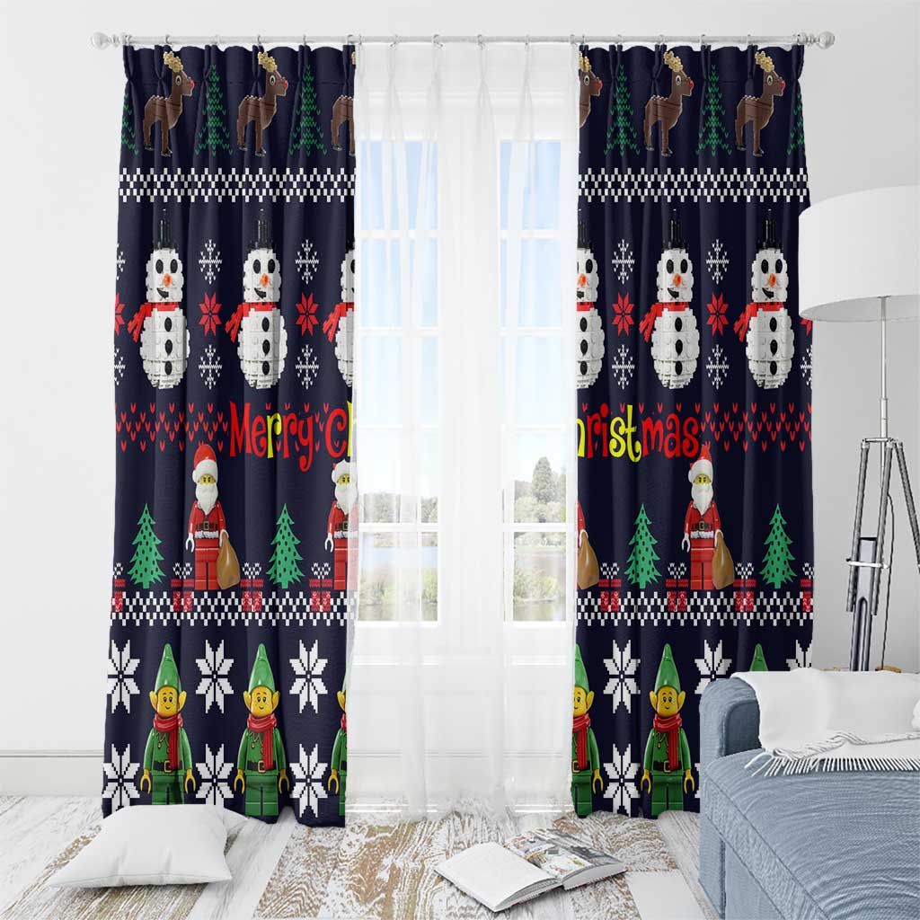 Lego Awesome Christmas Window Curtain Funny Xmas Holiday Patterns - Wonder Print Shop
